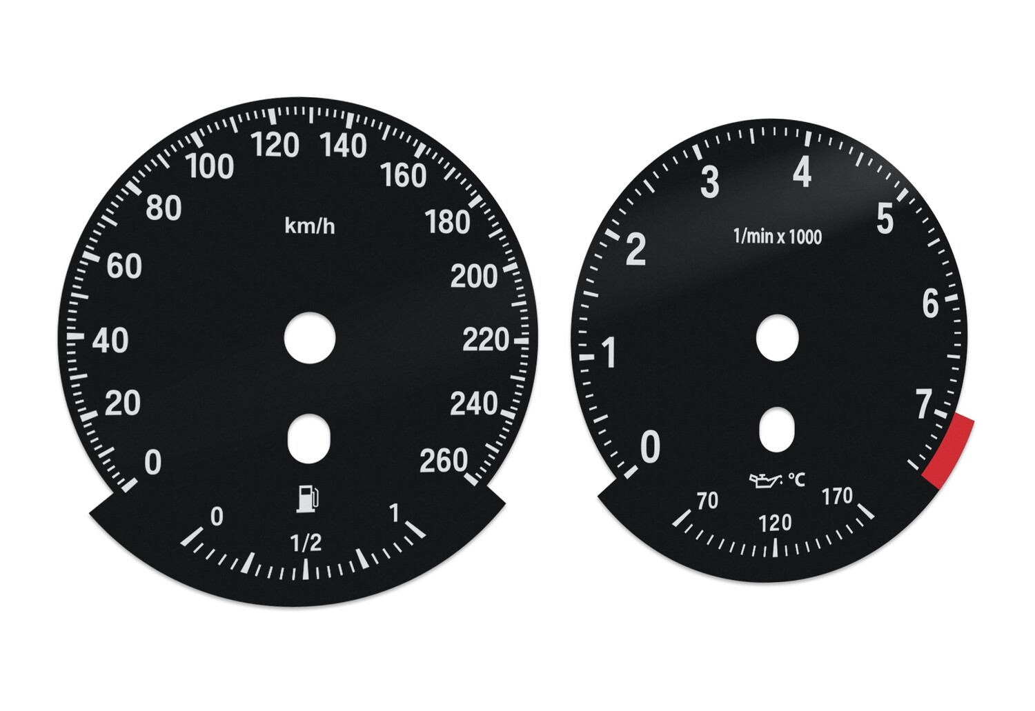 BMW 3 series E90, E92 - From MPH to km/h conversion dials