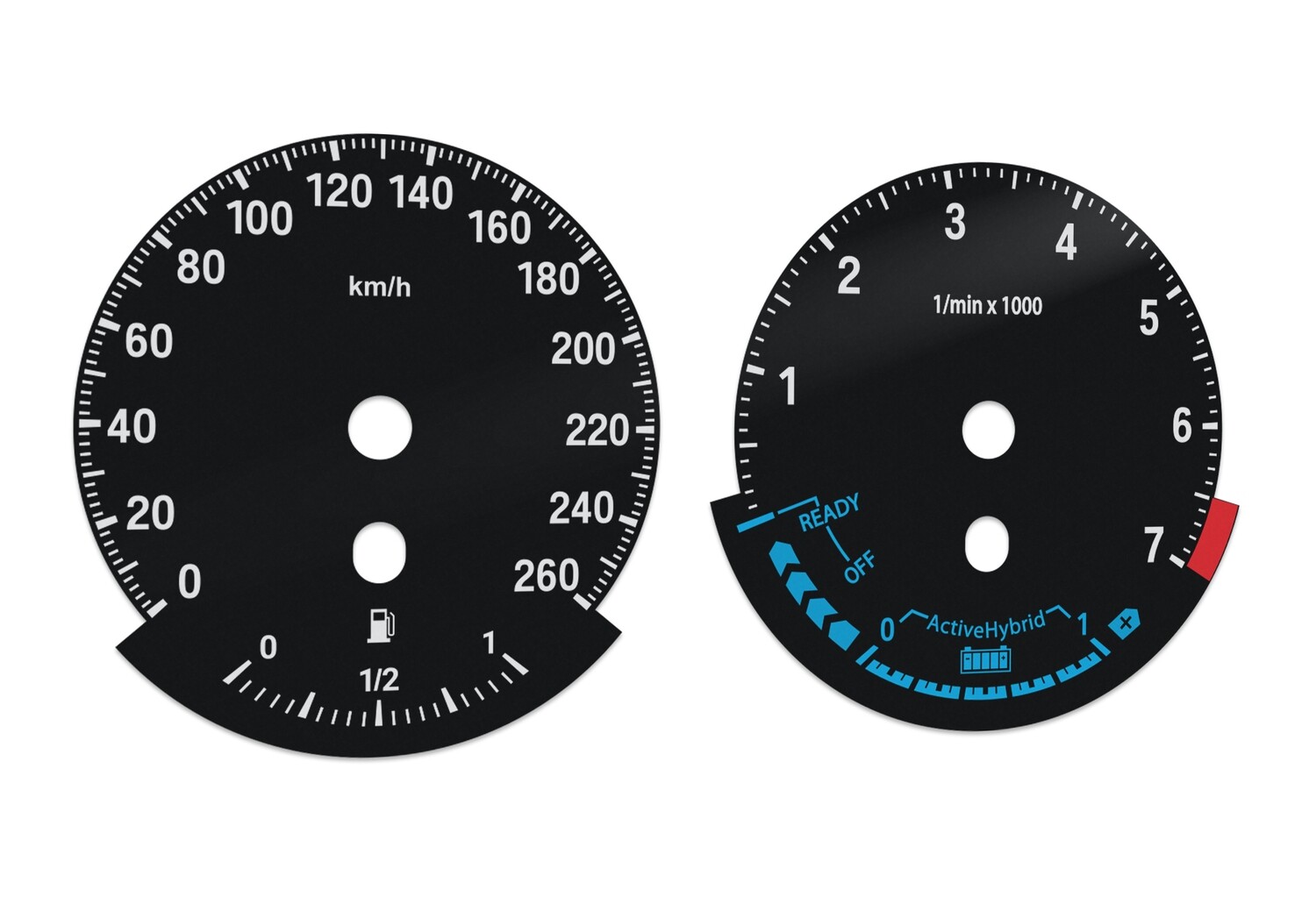 BMW X6 Hybrid E71 - From MPH to km/h conversion dials