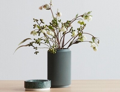 SET GREEN VASES