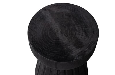 BORRE STOOL WOOD BLACK 40XØ28CM
