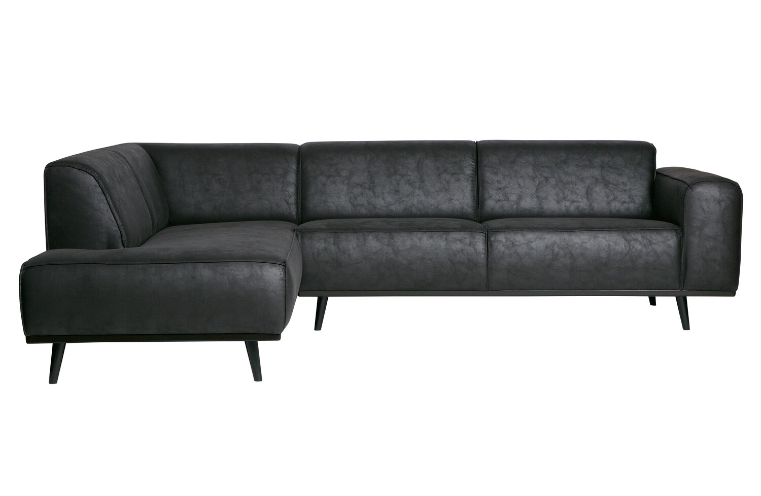 STATEMENT CORNER SOFA, color: SUEDINE BLACK