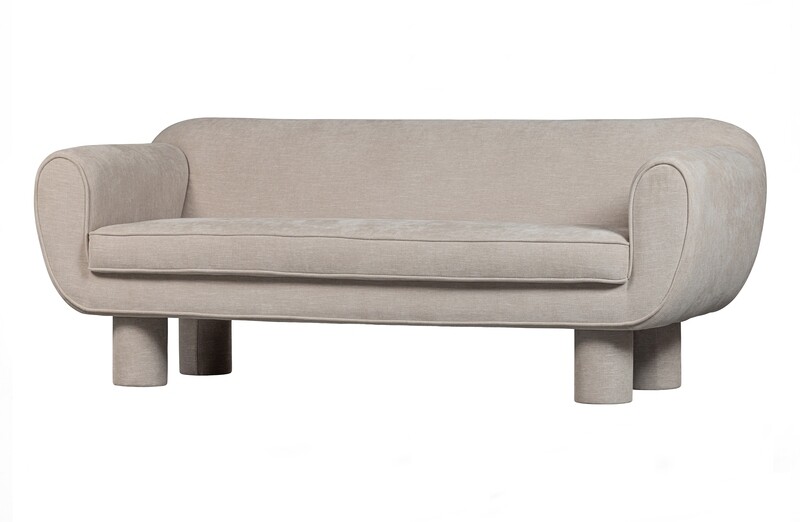 BODI 2-SEATER SOFA WITH ROUND LEGS NATUREL