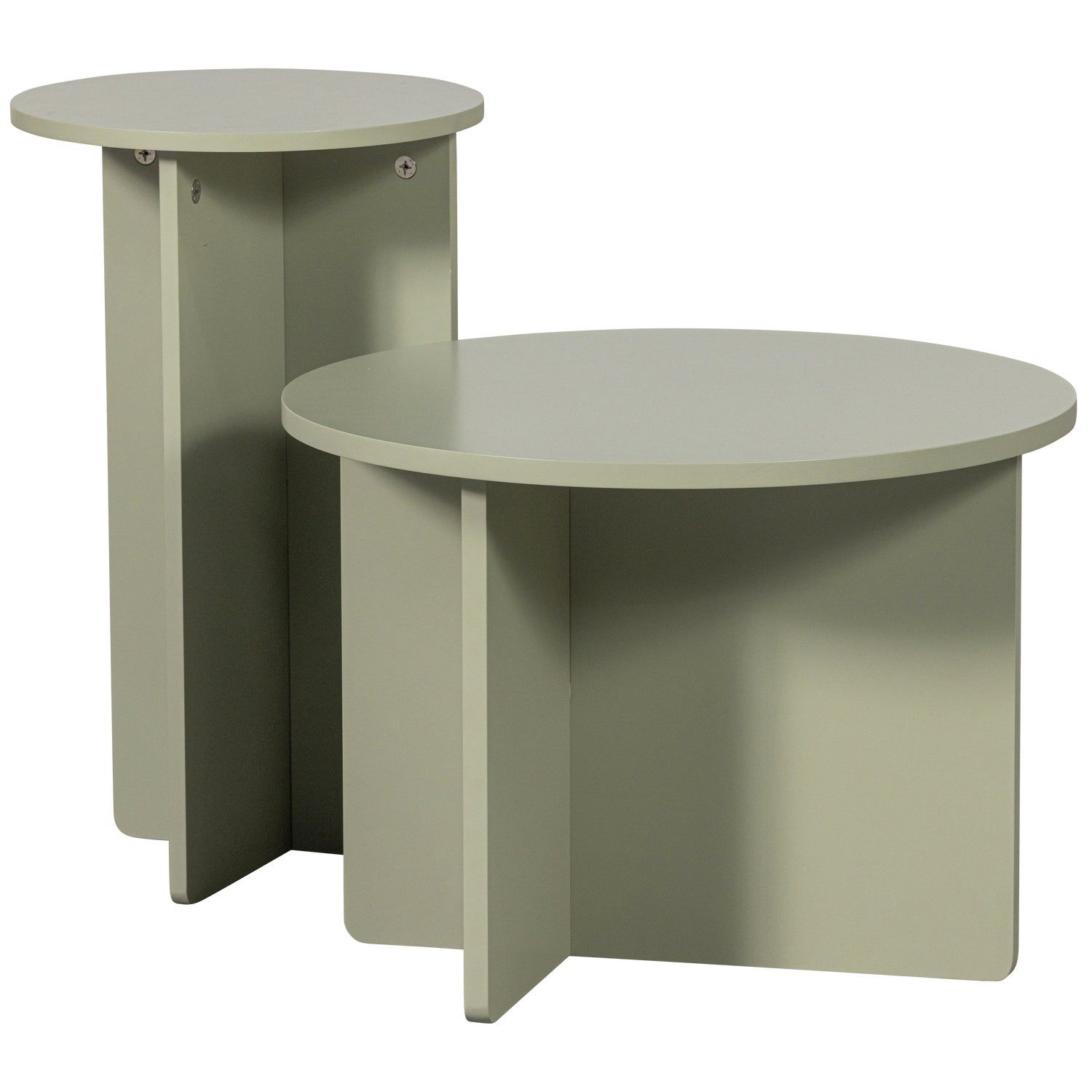 SET OF 2 - RONNY SIDE TABLE GREEN/GREY