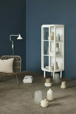 VASE GLASS WHITE S/2