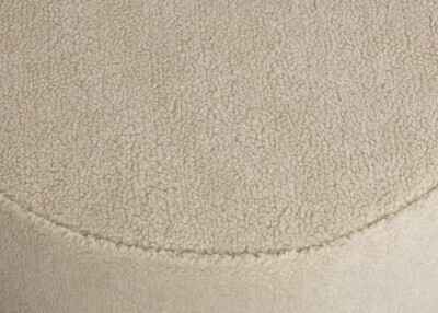 SARA ROUND POUF LOW TEDDY OFF WHITE