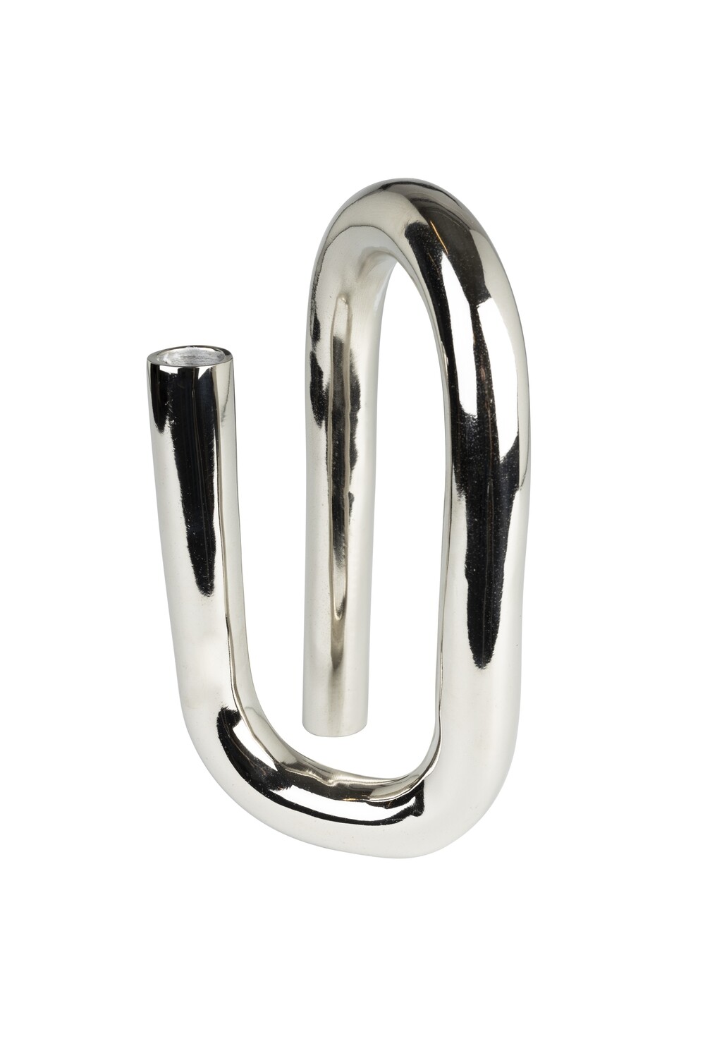 TUBO CANDLE HOLDER, COLOR: SILVER, SIZE: L
