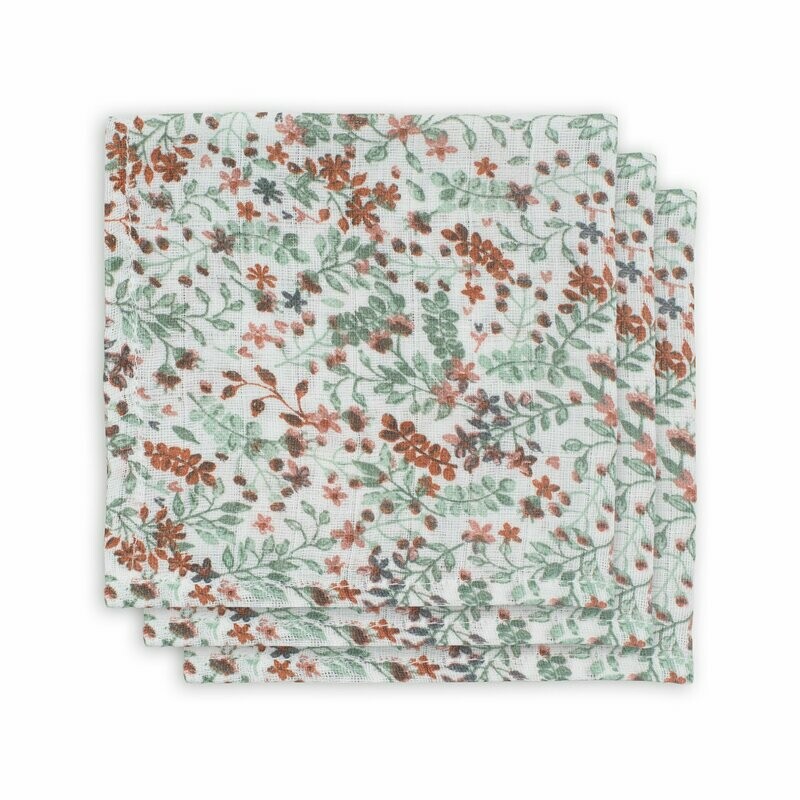 Hydrofiele monddoekjes bloemen groen