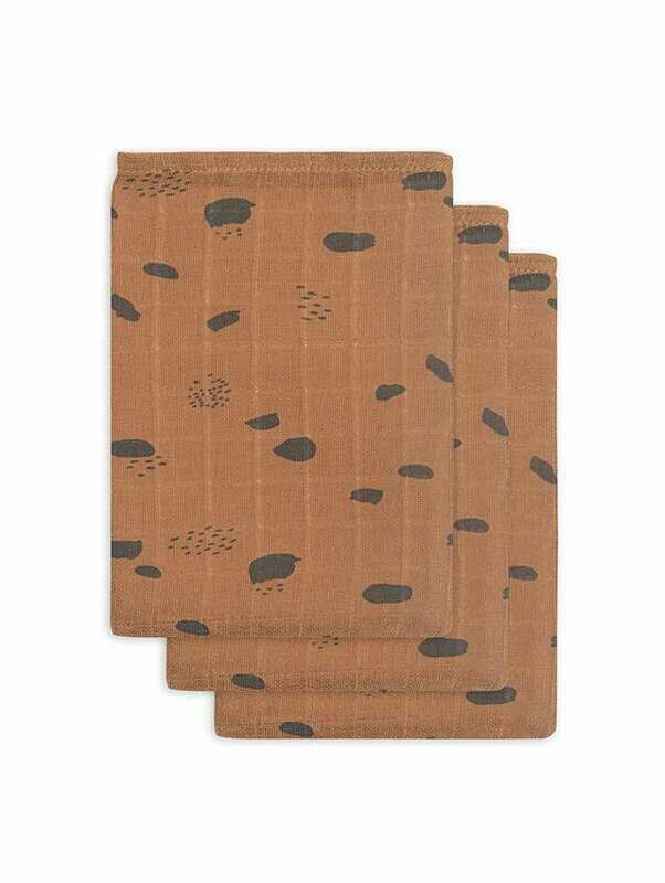 Hydrofiele washandjes Spot Caramel (3 stuks)