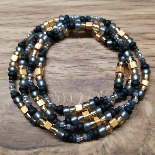BLACK &amp; GOLD stretch bracelet