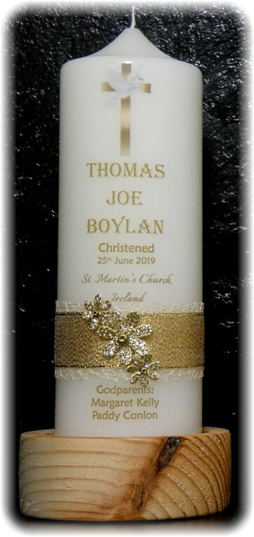 Gold/Silver Band with Flowers  Large