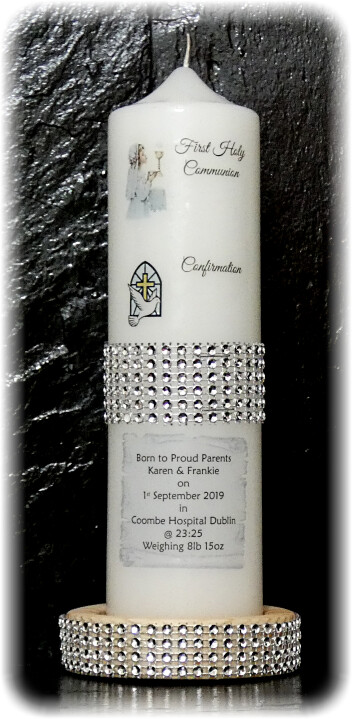 Diamante Band with Rose Christening Medium