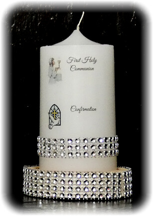 Diamante Band with Rose Candle Small