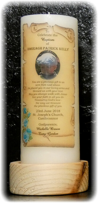 Scroll with Rosebuds Candle Large