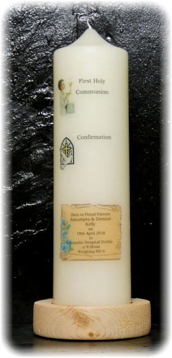Scroll with Rosebuds Candle Medium