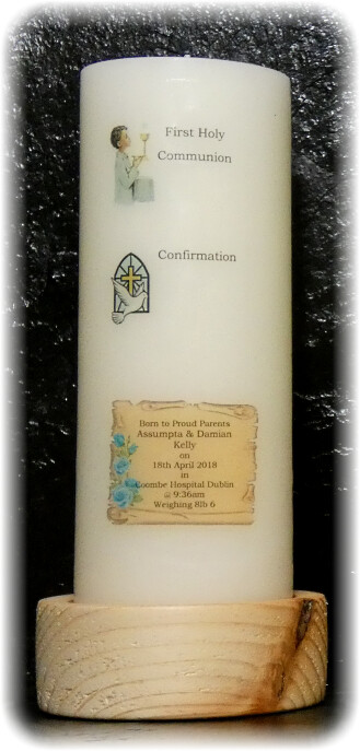 Scroll with Rosebuds Candle Large