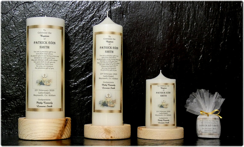 Chalice &amp; Border Christening Candles