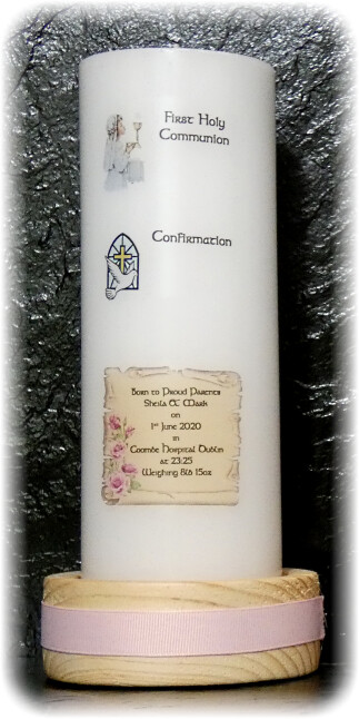 Angel with Border Candle Large
