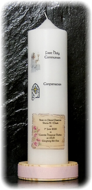 Angel with Border Candle Medium