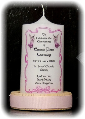 Angel with Border Candle Small
