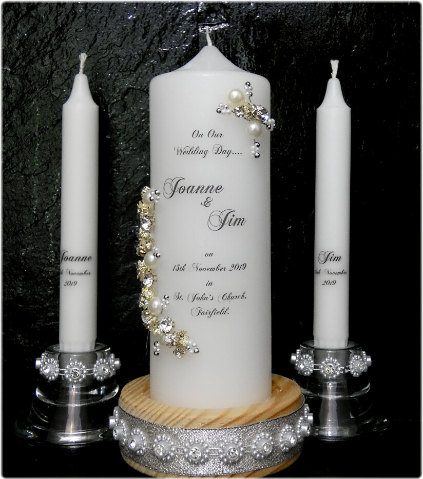 Diamond &amp; Pearl Candles Unity Set