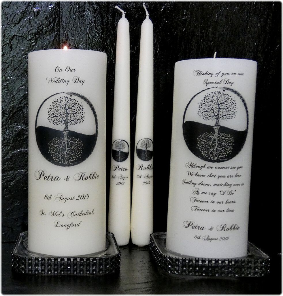 Celtic Unity Candle + Remembrance Candle