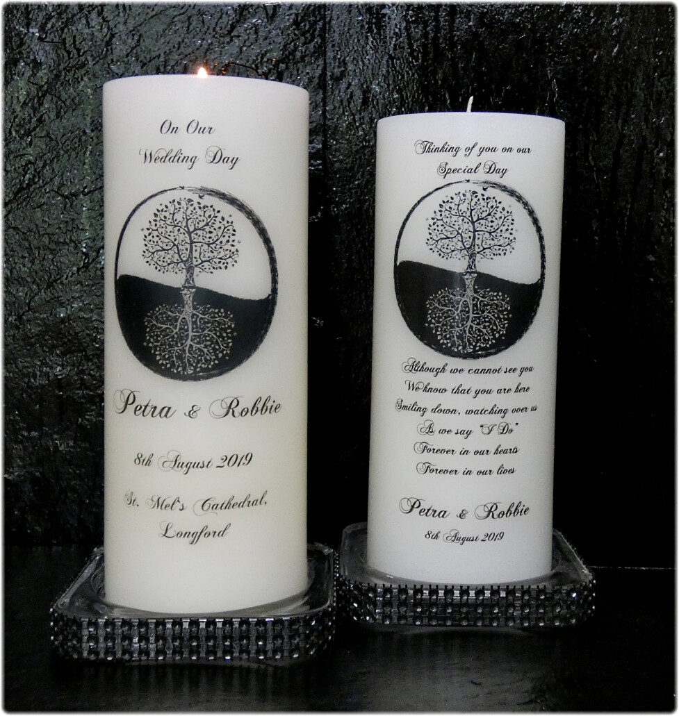 Celtic Unity Candle + Remembrance Candle