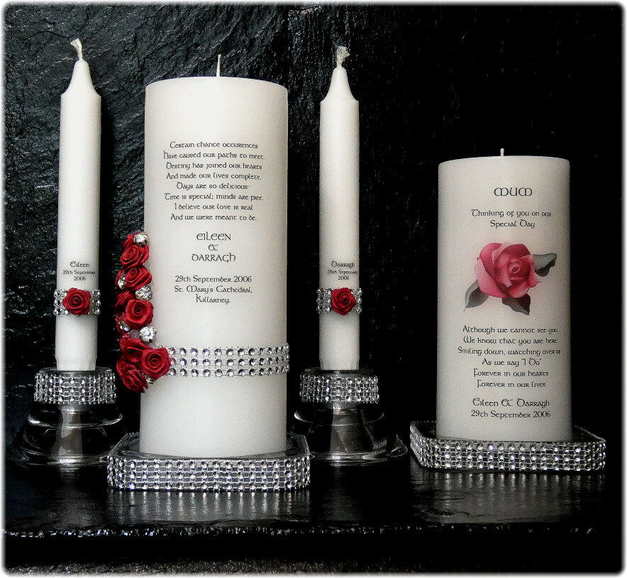 Diamante Band with Roses + Remembrance Candle