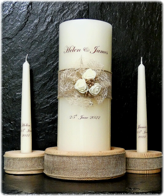 Hessian Knot with Remembrance Candle