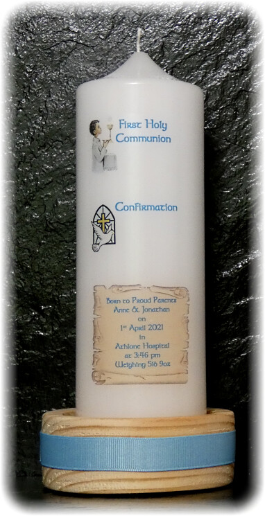 Special Offer Border Cross and Dove Candle Large+ 5 Favors