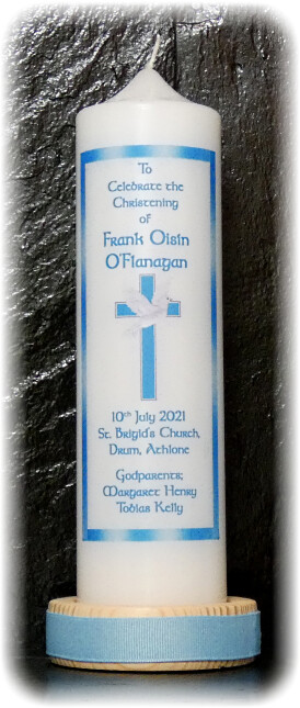 Special Offer Border Cross and Dove Candle Medium + 5 Favors
