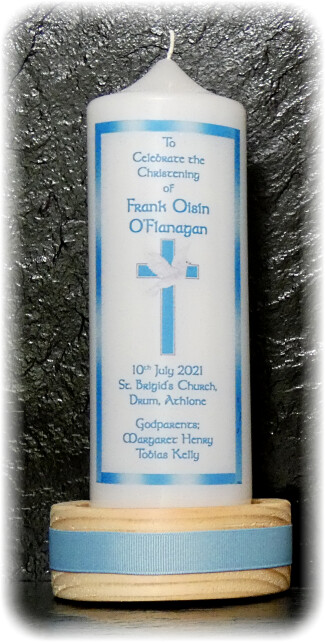 Special Offer Border Cross and Dove Candle Large+ 5 Favors
