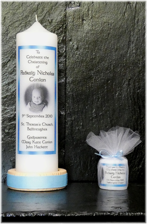 Special Offer Border Christening Medium Candle + 5 Favors