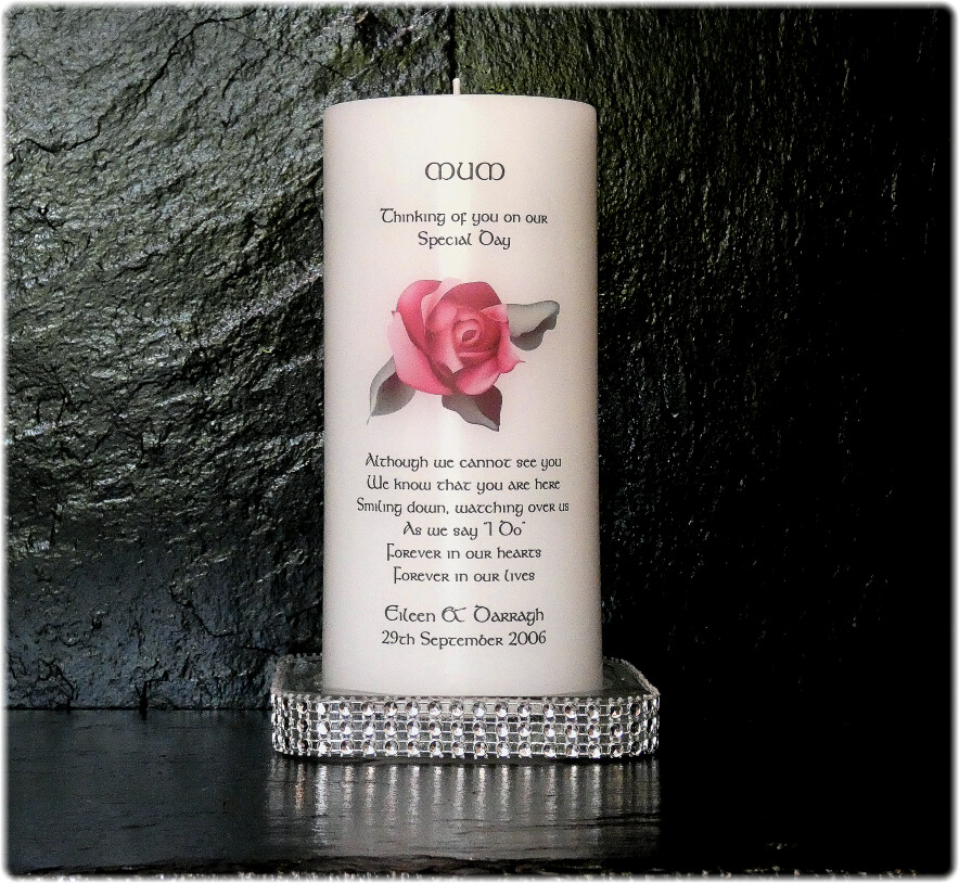 Remembrance / Memorial Candle with Rose