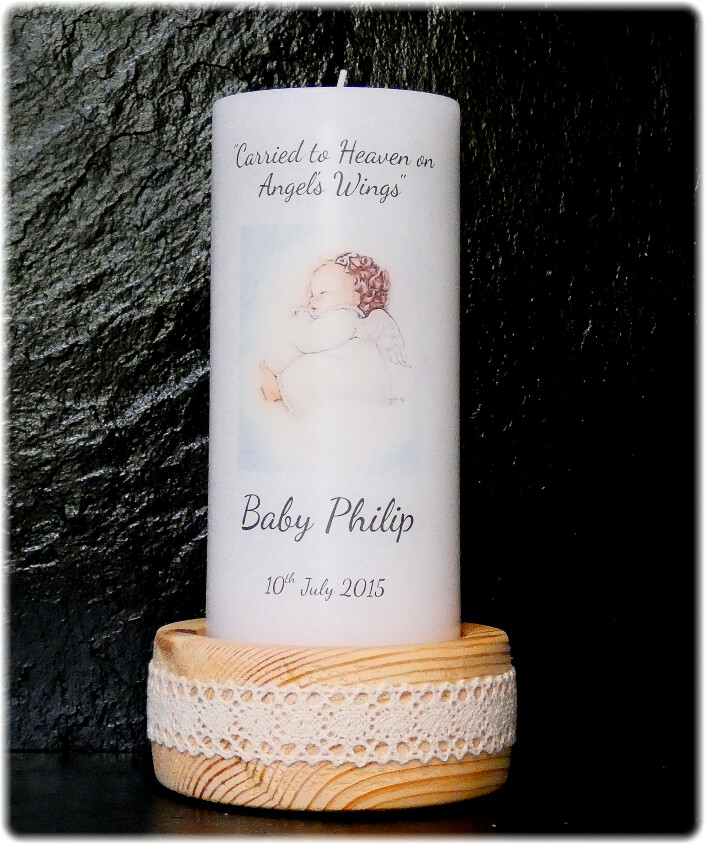 Remembrance / Memorial Candle Baby Angel
