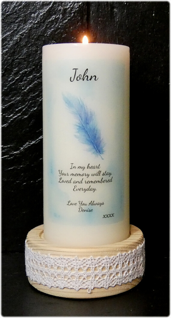Remembrance / Memorial Candle Feather