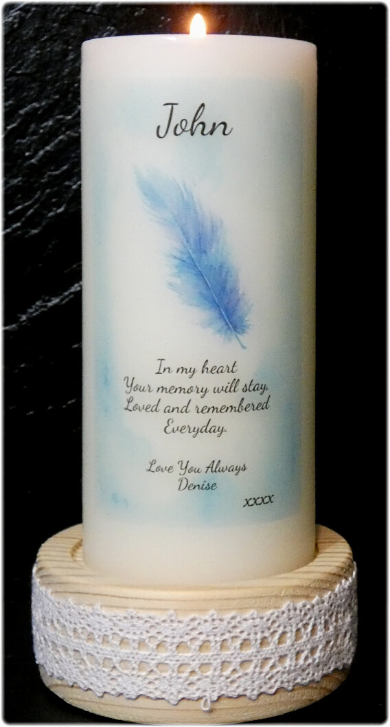 Remembrance / Memorial Candle Feather