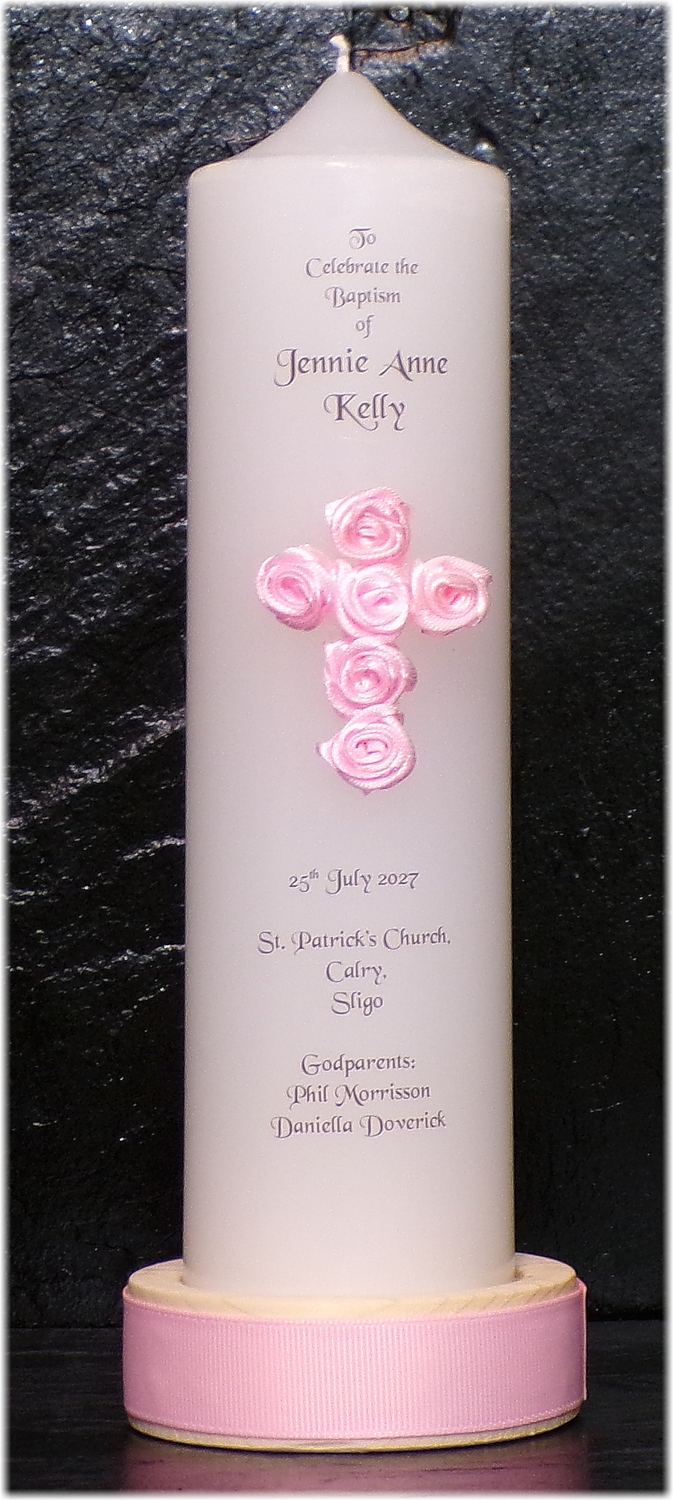 Floral Cross Christening Medium