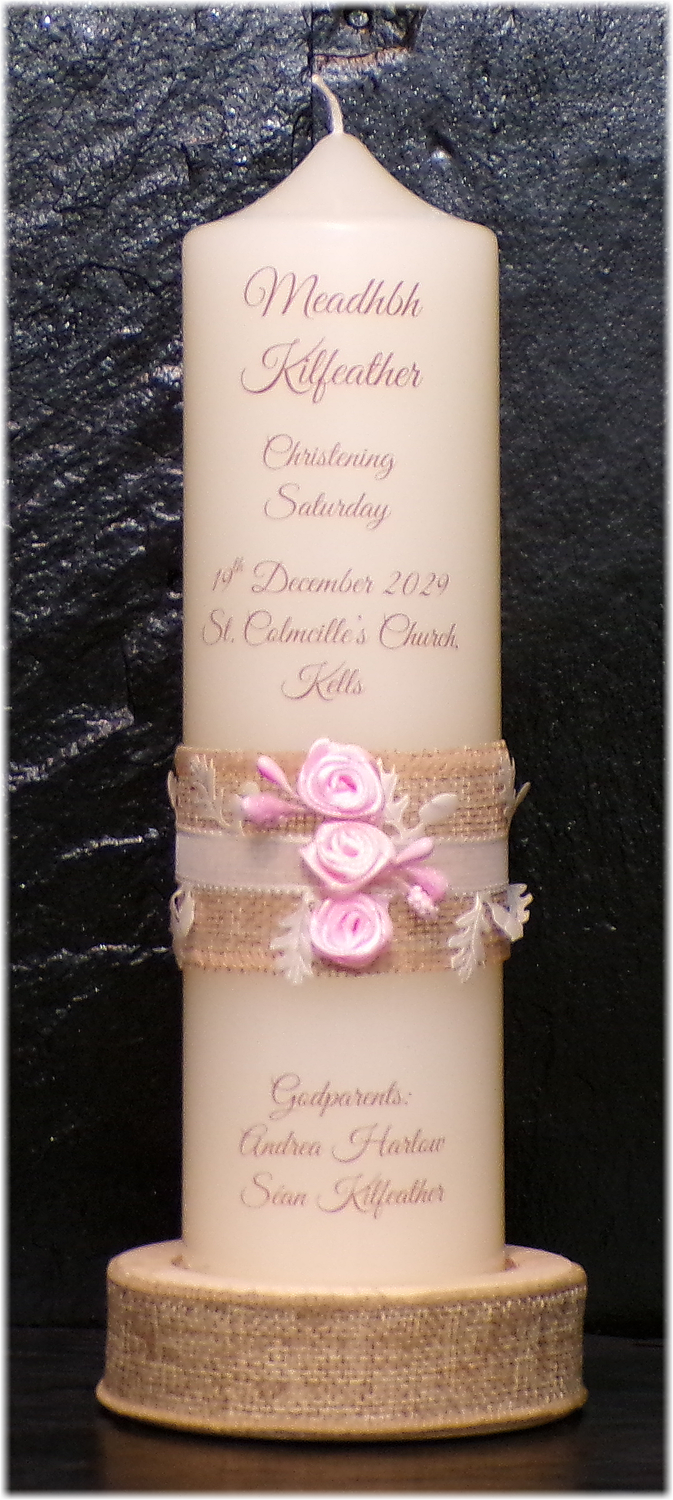 Rustic Band with Rosebuds Christening Medium