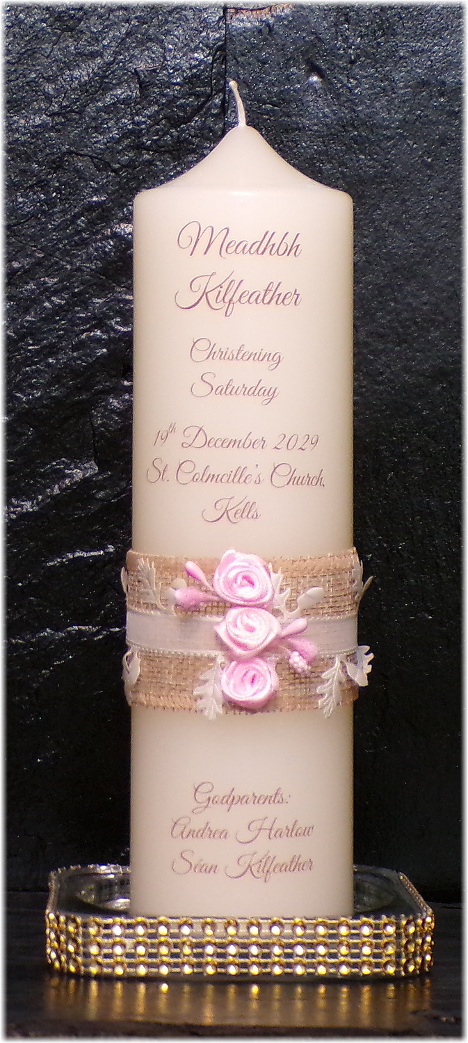 Rustic Band with Rosebuds Christening Medium