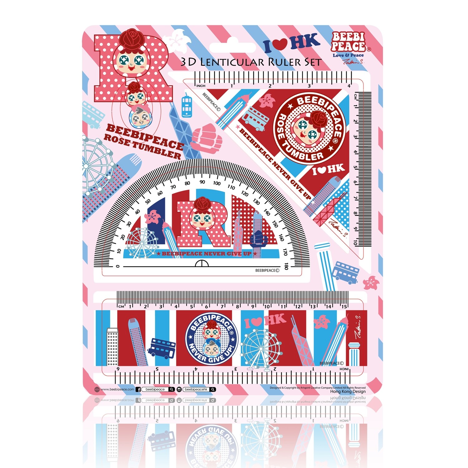 QQ Tumbler Ruler Set - Love HK