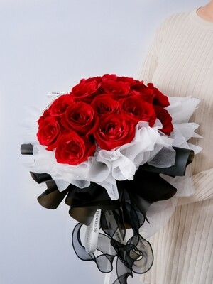 27 Stalk Fresh Red Rose Bouquet
