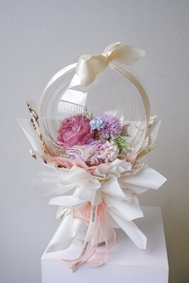 Faux Purple & White Balloon Bouquet
