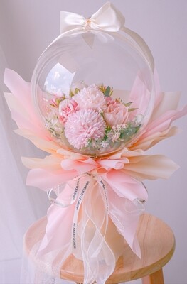 Faux Pink & Orange Balloon Bouquet