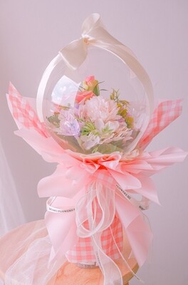 Faux Pink Checkers Balloon Bouquet