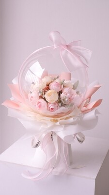Faux Pink & White Balloon Bouquet
