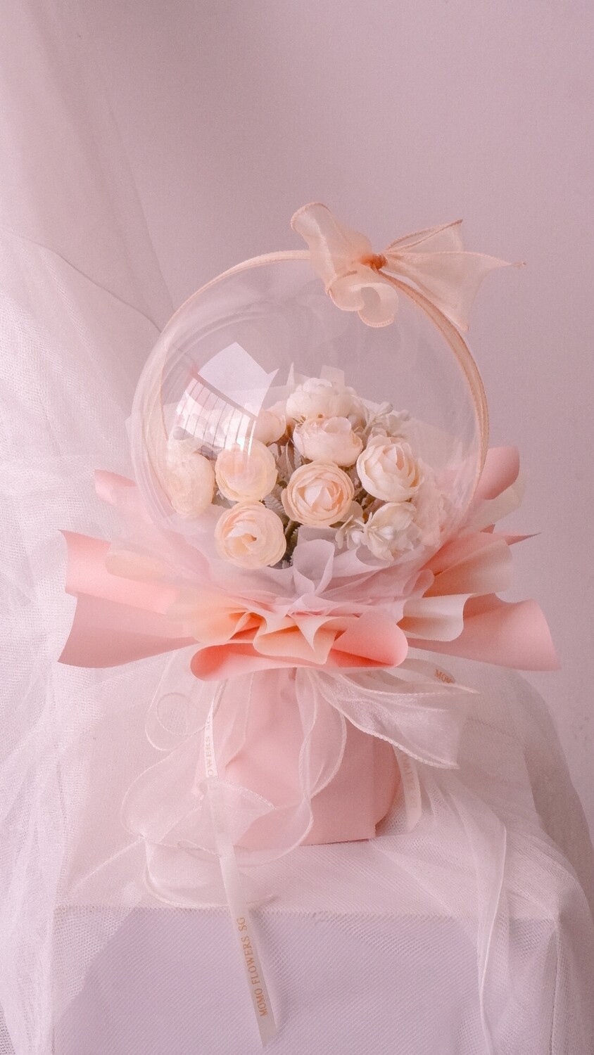 Faux Pink & Beige Balloon Bouquet