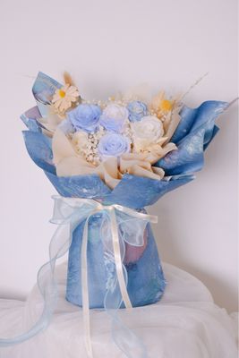 Blue Eternal Rose Bouquet