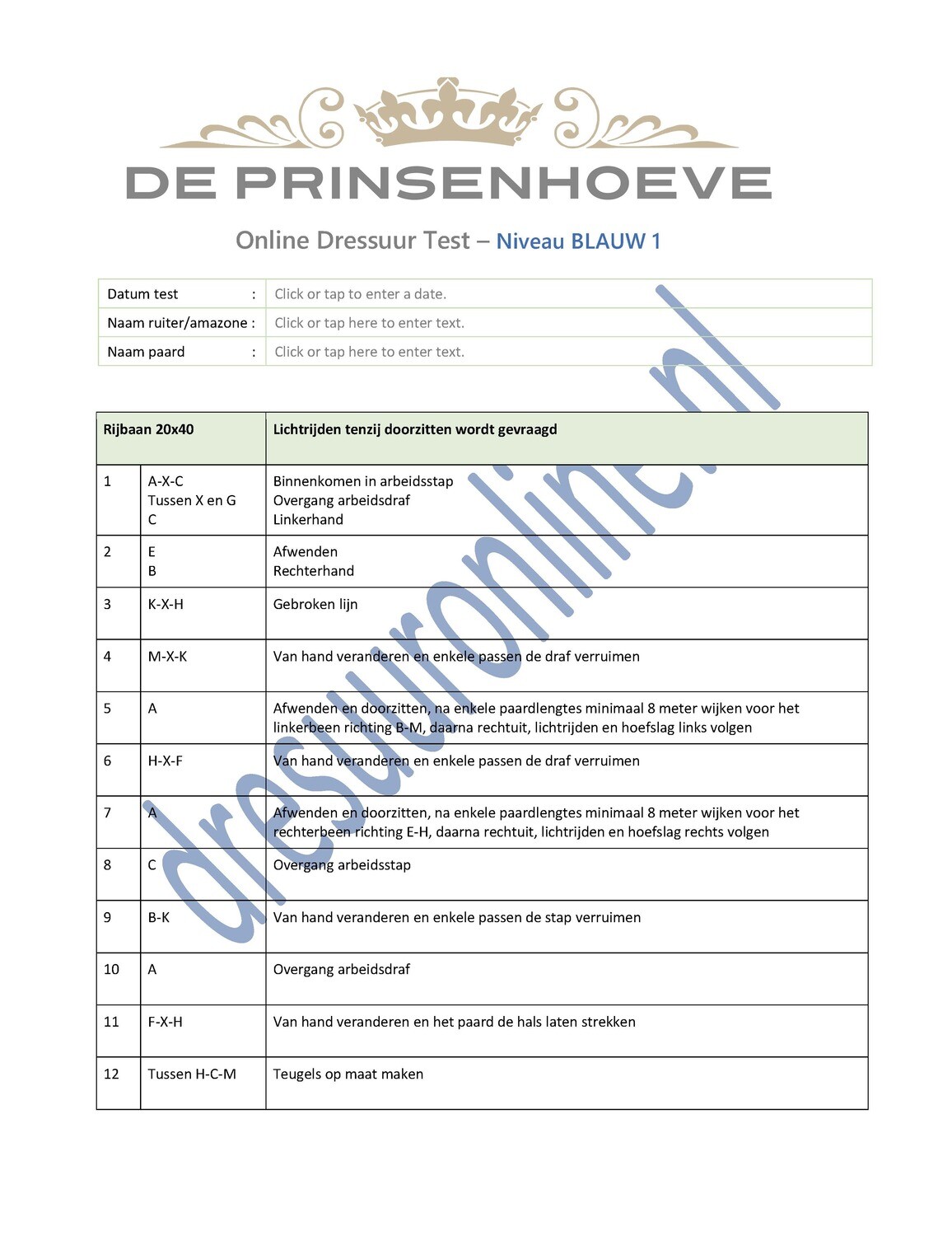 Test 16 - niveau BLAUW 1