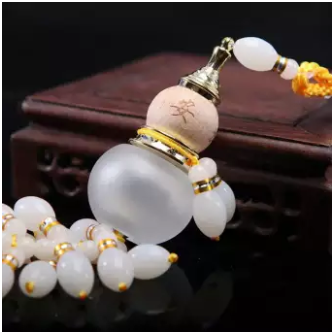 Empty Glaze Wooden Gourd Tassels Air Freshener Perfume Bottle Car Hanging Decor