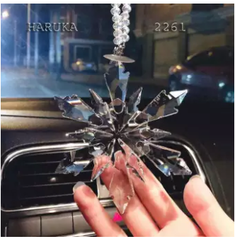 Car Pendant Transparent Crystal Snowflakes